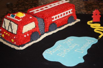 Fire Engine Birthday Cake and Cookies