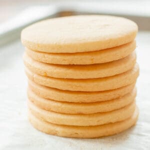 Stack of Vanilla orange sugar cookies.