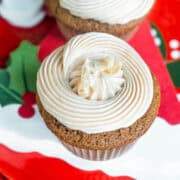 Gingerbread cupcakes with salted caramel buttercream.
