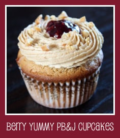 Berry Yummy PB&J Cupcakes