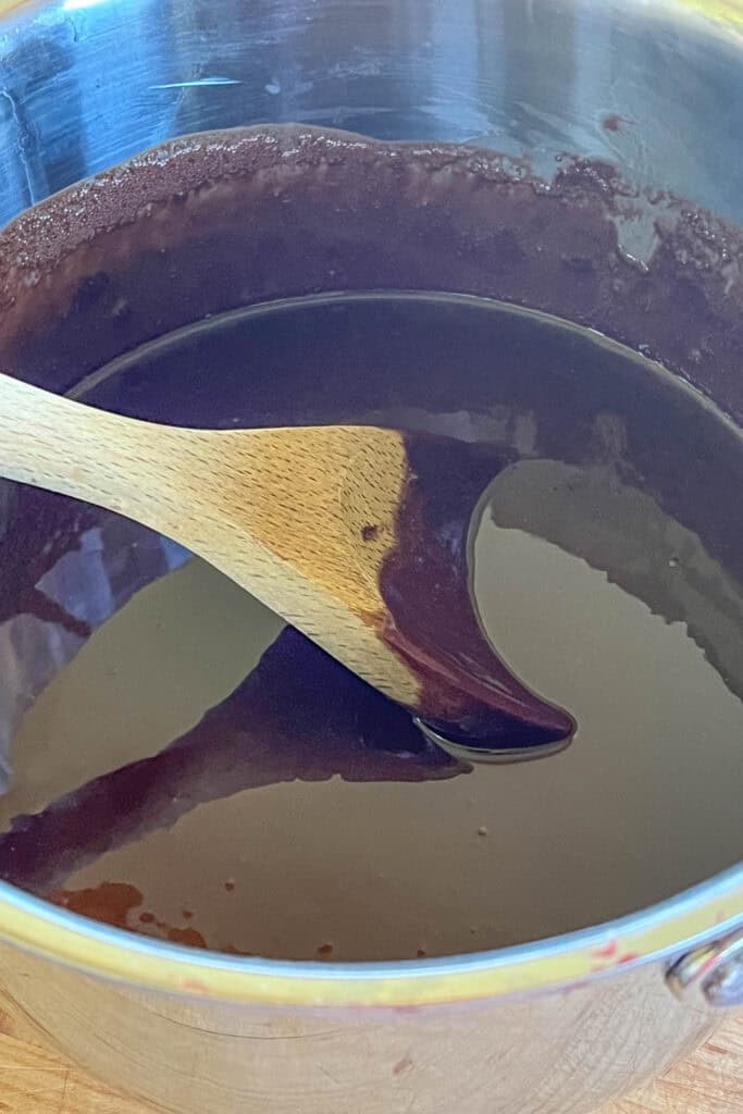 Melted butter and chocolate. 