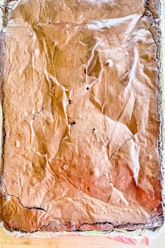 Finished brownie surface. 