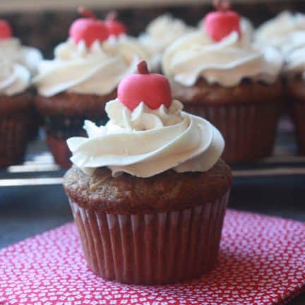 Caramelized Apple Cupcakes with Spiced Cider Buttercream