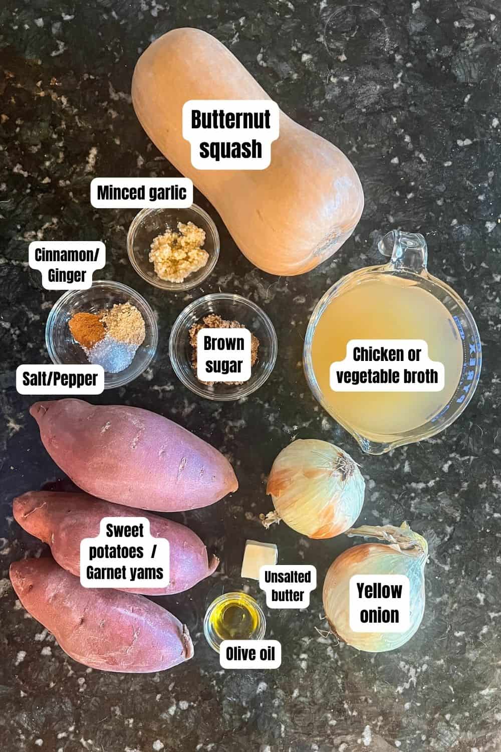 Ingredients for soup recipe. 
