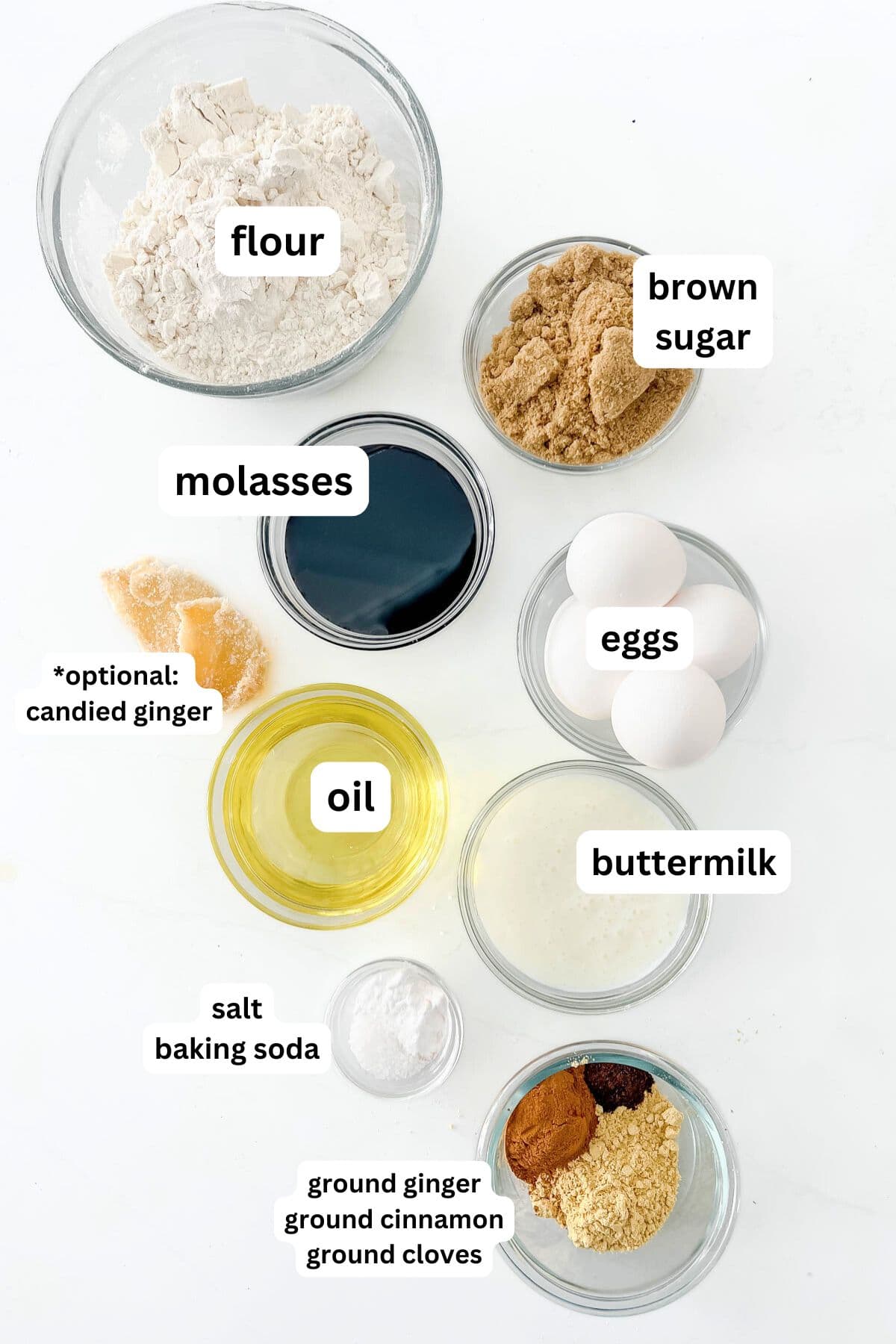 Ingredients for cupcakes. 