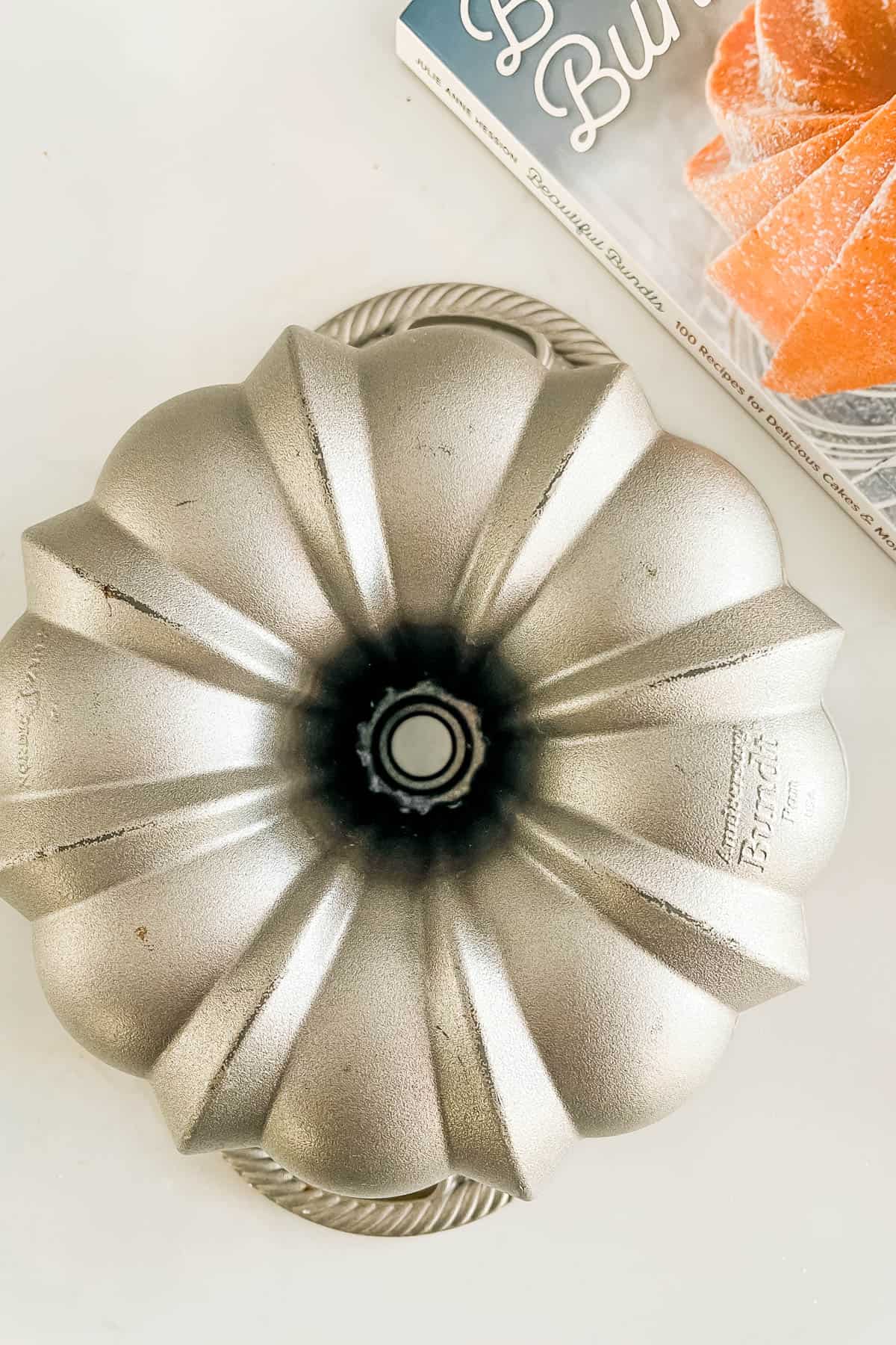 Bundt pan and cookbook.