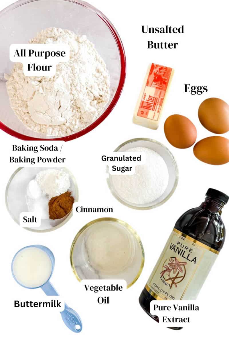 Apple Cider Donut Cake ingredients.