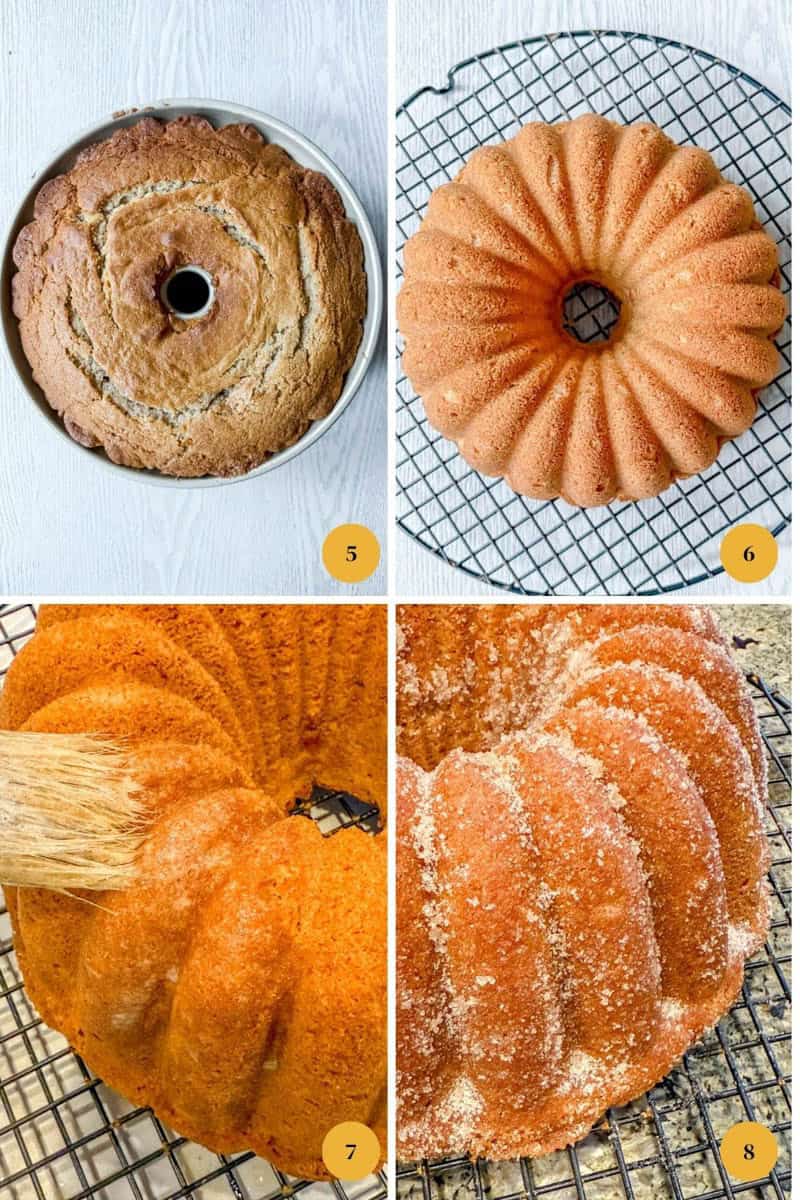 Step by step photos of the baked Bundt.