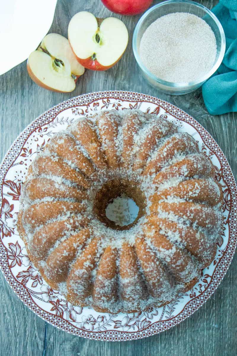 Whole apple cider donut Bundt cake.